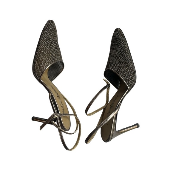 YVES SAINT LAURENT Vintage 90s Deadstock YSL Mesh Pointed Toe Slingback Heels - Picture 8 of 12